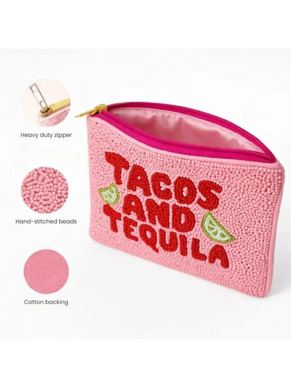 Handmade Beaded Coin Purse | Compact Zipper Wallet, Cash & Card Organizer